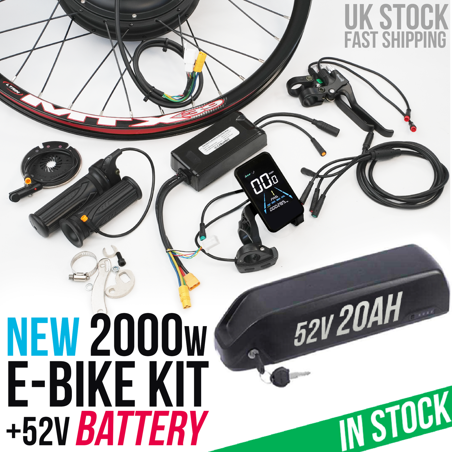 NEW 2000w kit + 52v 20Ah Battery